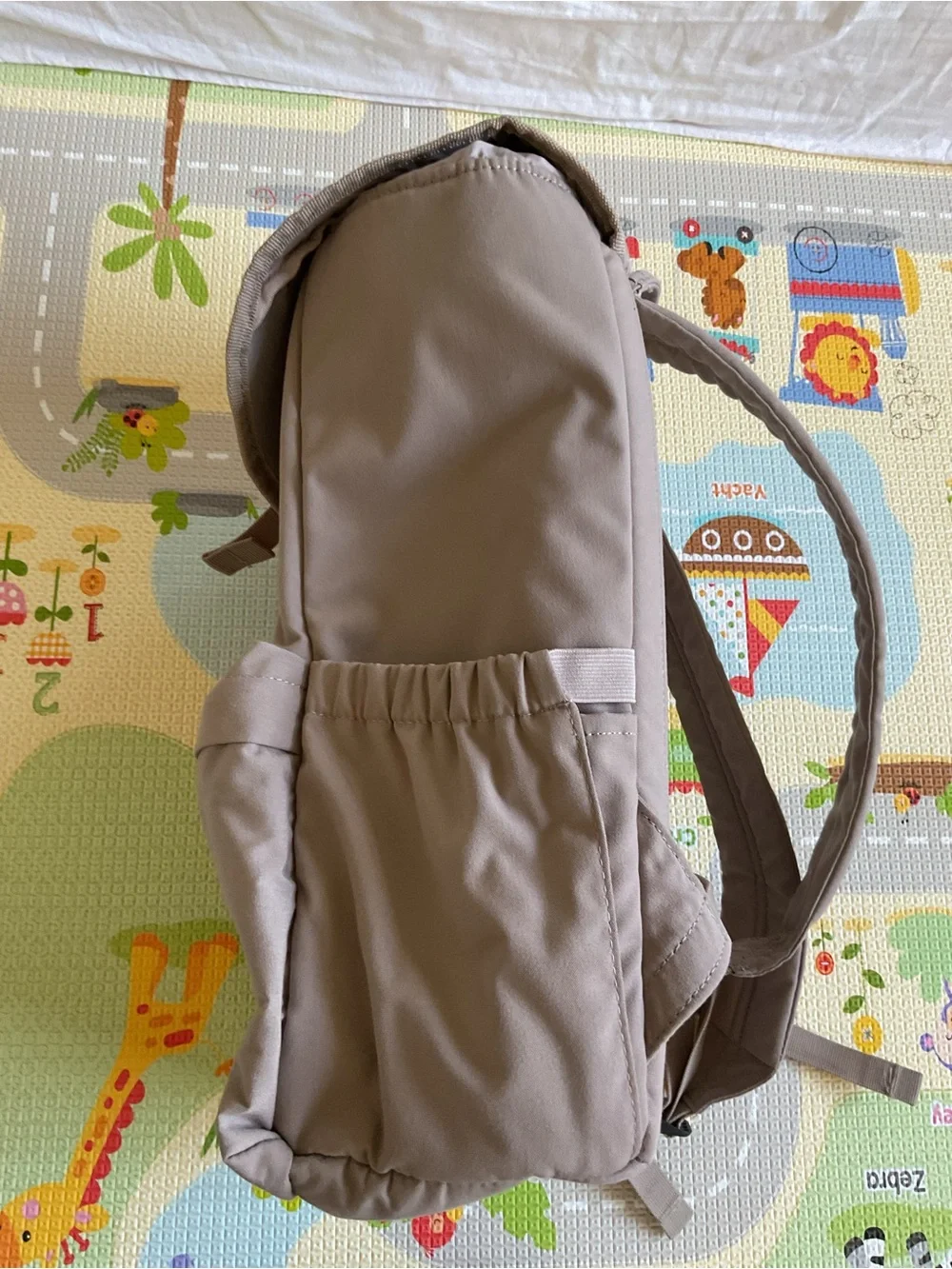 K-Way Beige  Backpack with Front Zip Pocket easily unisex